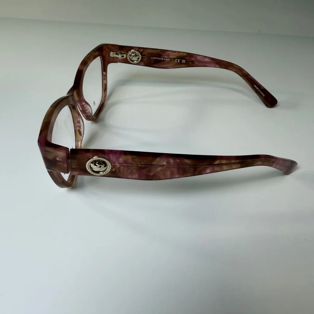 Longchamp LO2743 Square Eyeglasses‎ Marbled Pink Brown Designer Frames 52-17-140